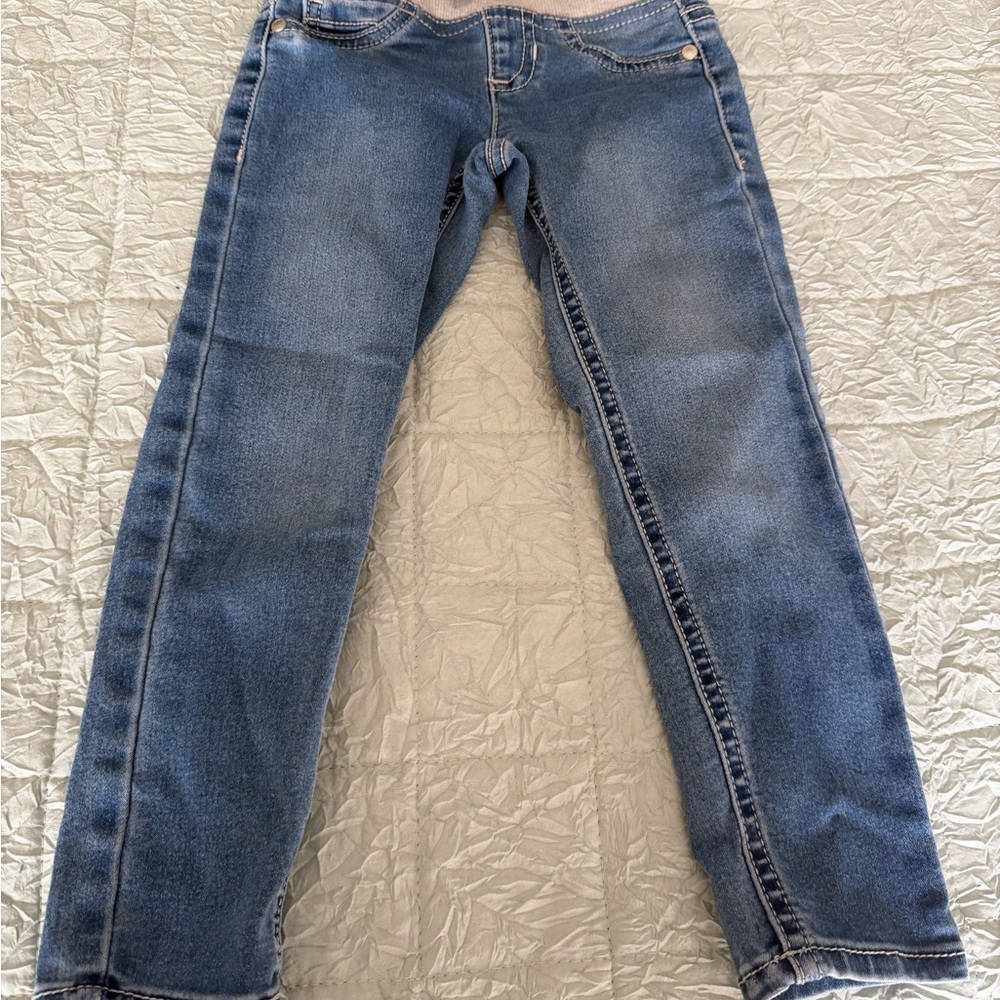 wonder nation Women's Straight Leg Blue Denim Jeans